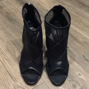 Loeffler Randall Leather Peep-Toe Booties